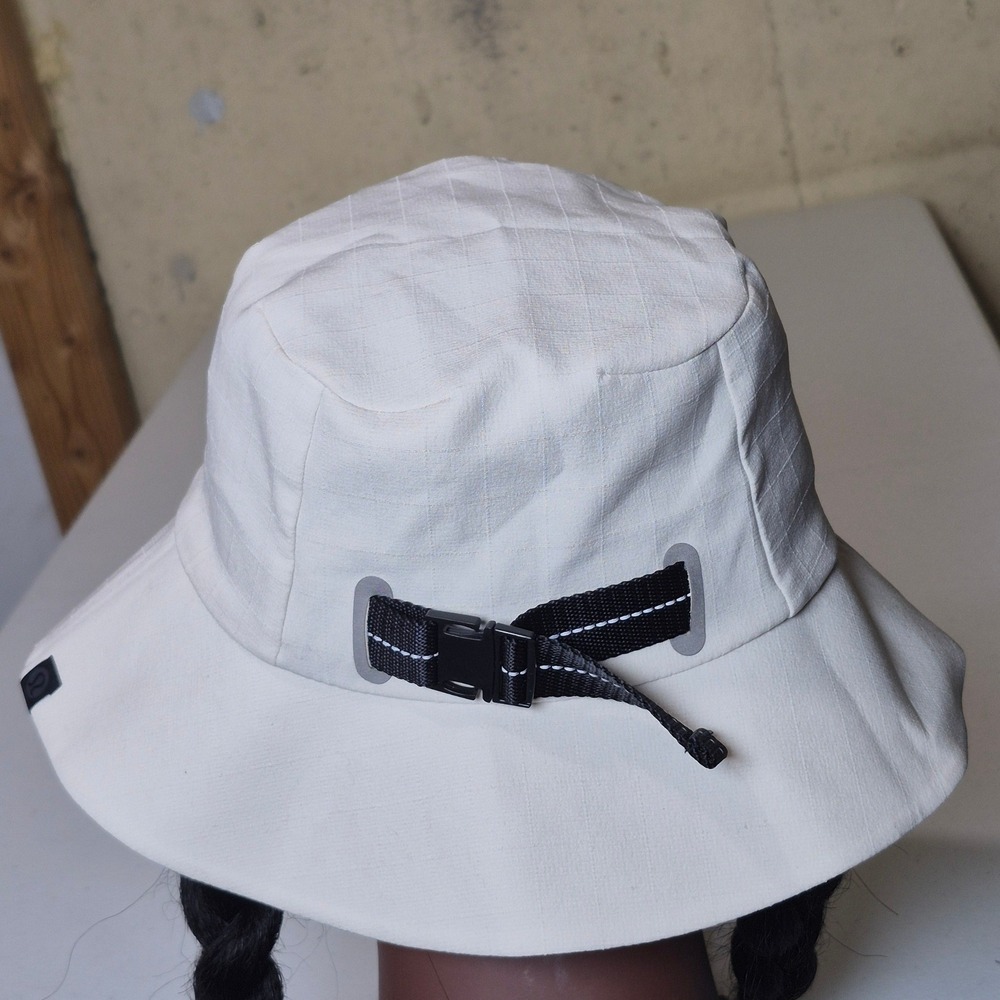 Lululemon LAB Bucket Hat with Strap Size S/M White Opal Wide Brim Chin Strap